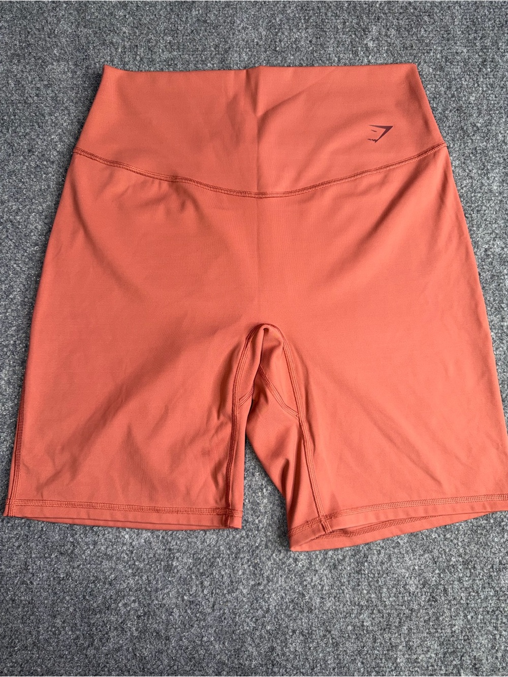 Gymshark Women’s High-Waist Rust Orange Bike Shorts - Picture 2 of 12